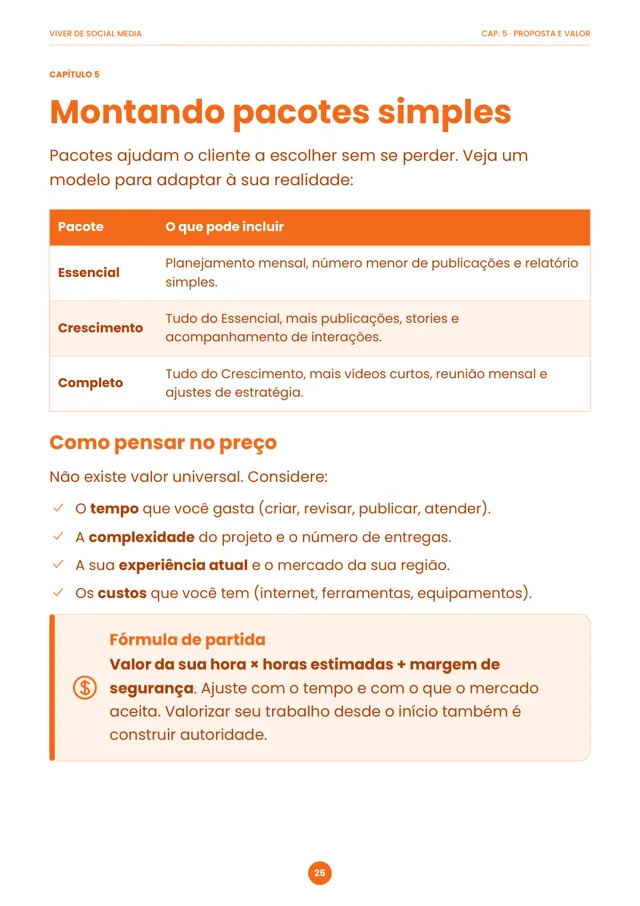 Página 25: montando pacotes simples